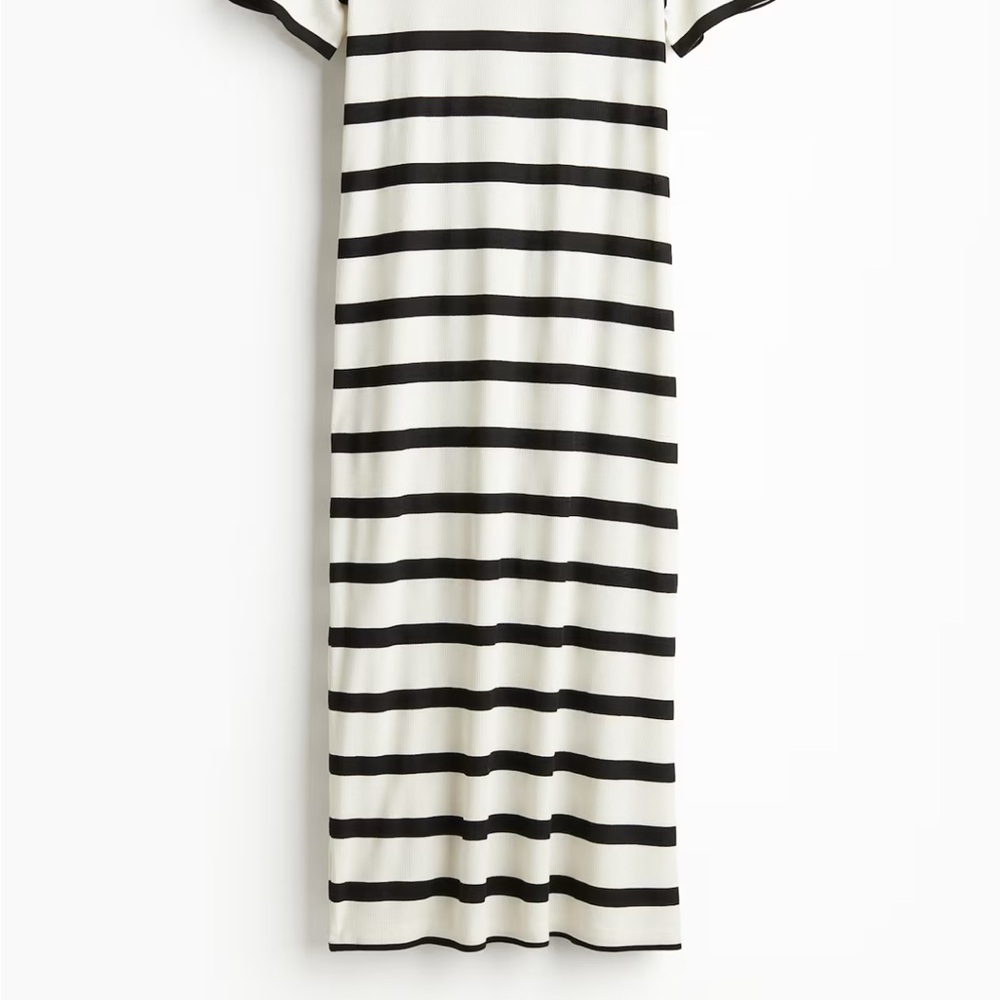 H&M Black and White Striped Maxi Dress
